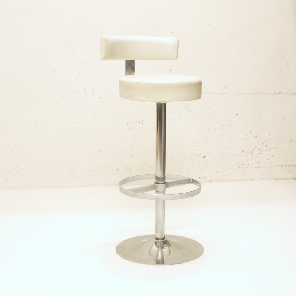 2 Barhocker Leder, weiss | Möbel Zürich | Vintagemöbel