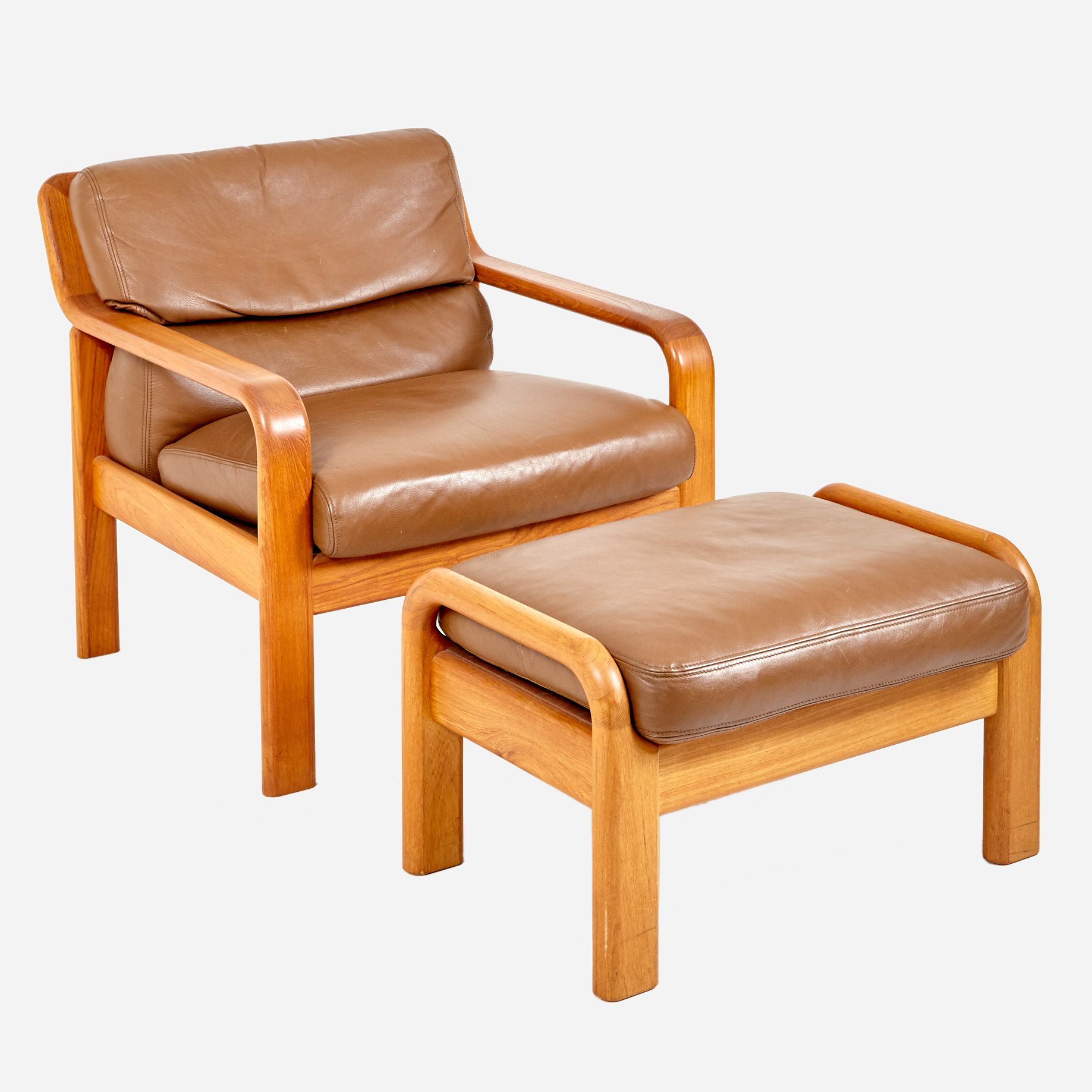 Ledersessel mit Ottomane | Möbel Zürich | Vintagemöbel