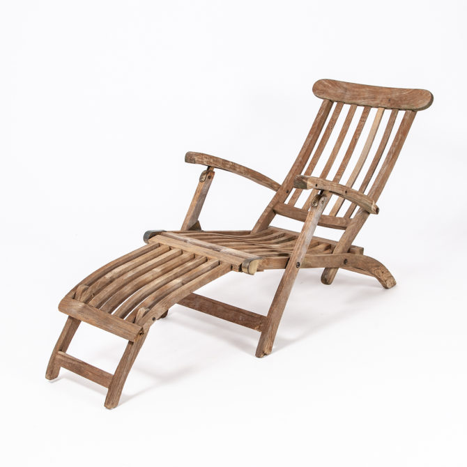 Holzgartenliege mit klappbarer Beinauflage, Teak (2 Stk.) | Möbel