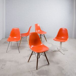 Eames Side Chair orange, Fuss nach Wahl Designerstuhl