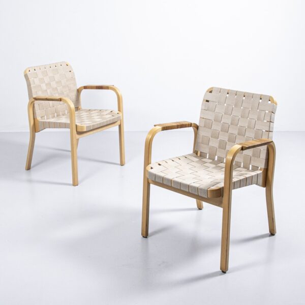 Modell 45 Armlehnstuhl aus Bugholz von Alvar Aalto für Artek Armlehnstuhl