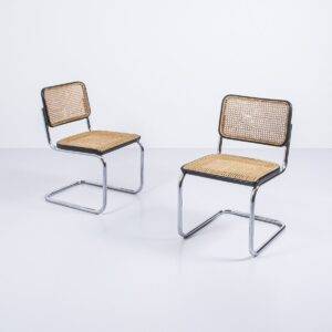 Marcel Breuer Freischwinger für Thonet, schwarz Designerstuhl