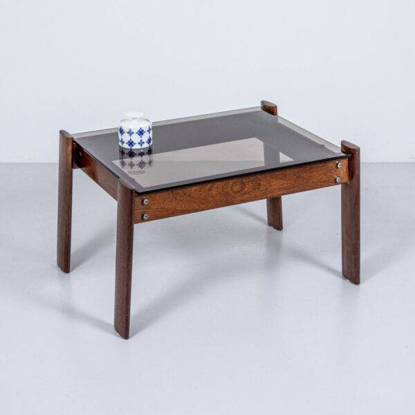 Couchtisch Teak mit Glasplatte Couchtisch
