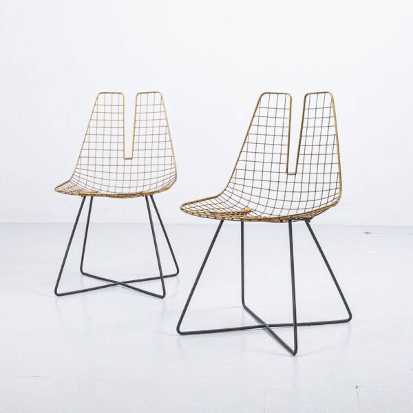 Gelber Wire Chair Designerstuhl