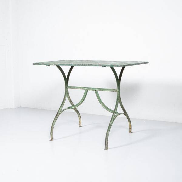 Dunkelgrüner Jugenstil Tisch, 99.5 x 65 cm Gartentisch