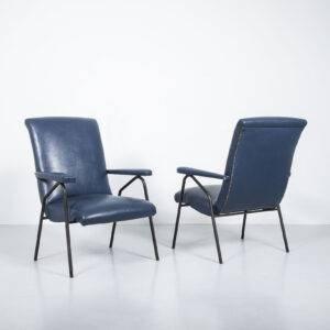 Blauer Kunstleder Sessel Sessel