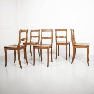4er Set Biedermeierstuhl mit Dekorsitzfläche Holzstuhl