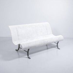 Lochblech Gartenbank weiss, neu lackiert Gartenbank