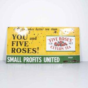 Emaille Werbeschild Five Roses Tea Dekoration