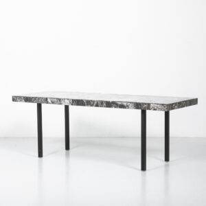60er Couchtisch mit Steinplatte Couchtisch