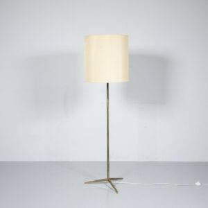 Messing Stehlampe mit hellem Schirm Neu Eingetroffen