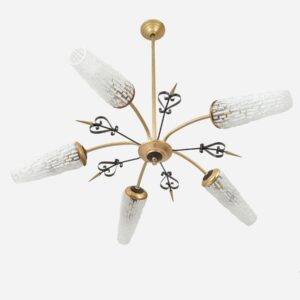 5-Arm Messingleuchter Deckenlampe