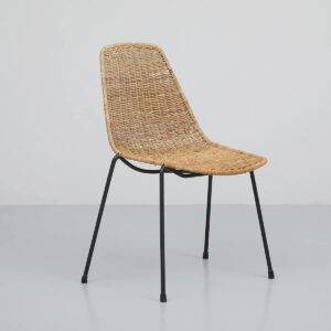 Korbgeflecht Stuhl Gian Franco Legler Designerstuhl