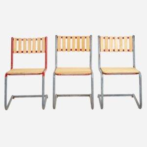 Freischwinger mit neuen Lärchenholzlatten Freischwinger