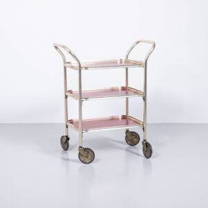 Roter Barwagen mit drei Ablagen Servierwagen Roter Barwagen mit drei Ablagen Servierwagen
