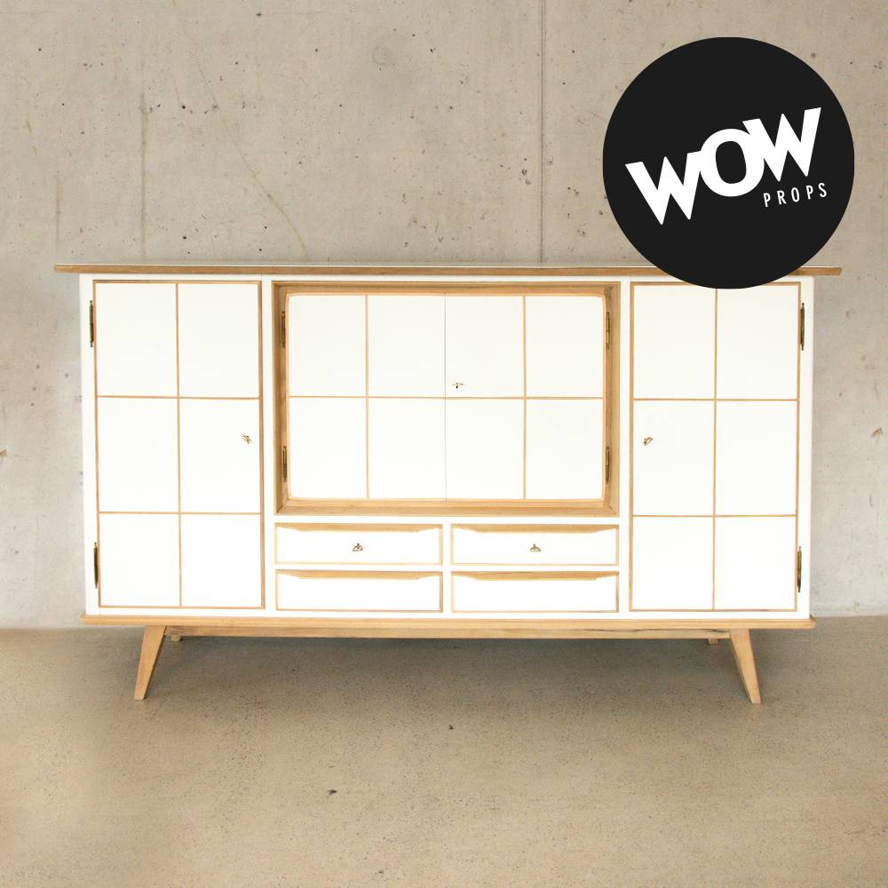 Buffetschrank aus Holz in Weiss Sideboard Buffetschrank aus Holz in Weiss Sideboard