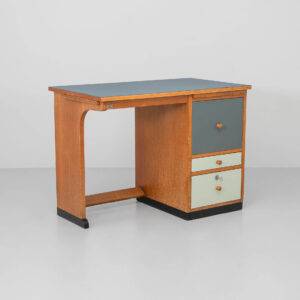 Eichenschreibtisch mit drei Farben Lino Bürotisch