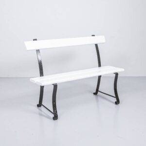 Gartenbank, weiss lackiert Gartenbank