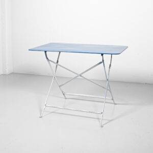 Blauer Gartentisch, klappbar Gartentisch