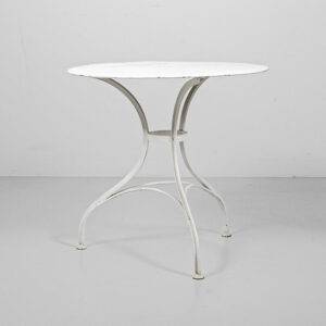 Runder Jugendstil Gartentisch, weiss Gartentisch