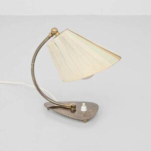 Messing Tischlampe mit Kunststoffschirm Nachttischlampe