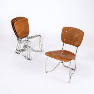 Aluflex Kinderstapelstuhl von Armin Wirth für Hans Zollinger Kinderstuhl