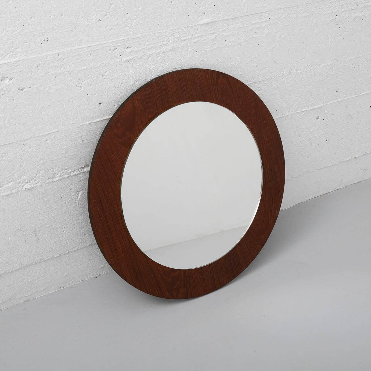 Runder Spiegel aus Teak Garderobe & Spiegel Runder Spiegel aus Teak Garderobe & Spiegel