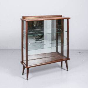 Teak Spiegelvitrine mit Schiebetüren Sideboard