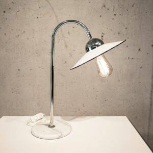 Emaille Tischleuchte mit Marmorfuss Nachttischlampe